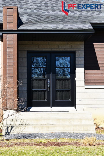 Black Door with Clear Glass and SDL (Simulate Divided Light)